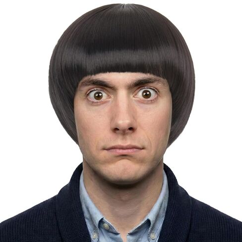 Yan Dream Retro 60s Men Short Straight Ginger Bowl Cut Wig Mushroom Bob Costume Wig with Bangs in Saudi Arabia