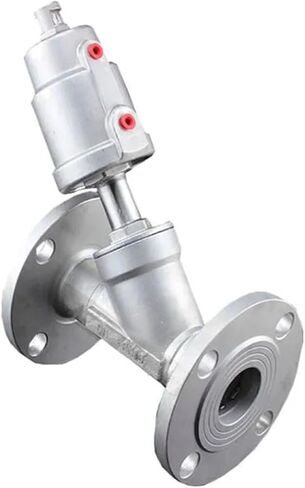 1PCS DN32 stainless steel flange pneumatic angle seat valve normally closed pneumatic valve for steam light oil(OPEN_SINGLE ACTING) in Saudi Arabia