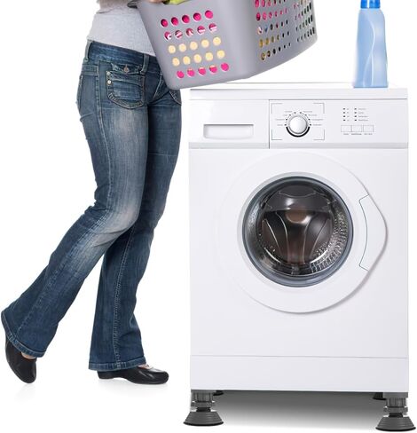 Mikikit 4pcs Flexible Washer Dryer Heightening Pad Multi-functional Vibration Dampening Foot Mat in Saudi Arabia
