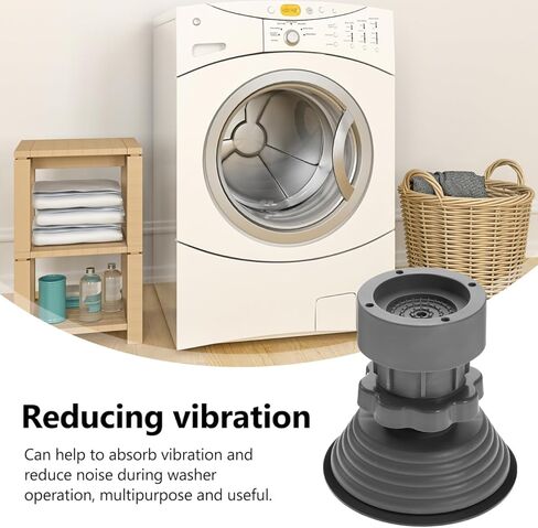 Mikikit 4pcs Flexible Washer Dryer Heightening Pad Multi-functional Vibration Dampening Foot Mat in Saudi Arabia