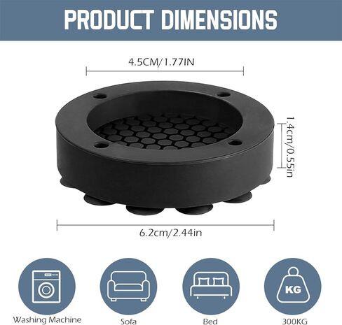 4 Pcs Anti Vibration Pads For Washing Machine, Foot pads with suction cups Prevent Sliding Out, Soundproofing Base for Appliances, Floor Protector in Saudi Arabia