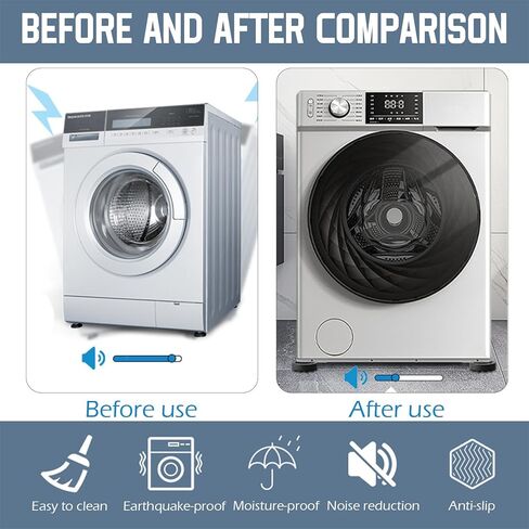 4 Pcs Anti Vibration Pads For Washing Machine, Foot pads with suction cups Prevent Sliding Out, Soundproofing Base for Appliances, Floor Protector in Saudi Arabia
