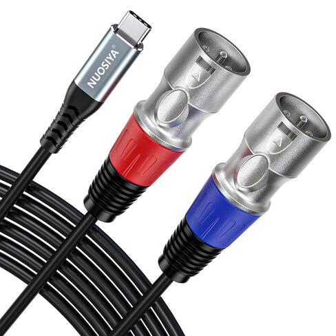 Dual XLR to USB C Audio Cable 6.6FT, 32Bit/384Khz USB Type C to 2 XLR Male Adapter Stereo Power Amplifier Cable for Connecting Smartphones USB C to Active Speaker, Laptops,Mixer Console in Kuwait