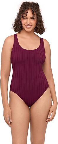 S3 Swim Womens Sculpting Scoop Neck X-Back Wide Rib One Piece Swimsuit in Kuwait