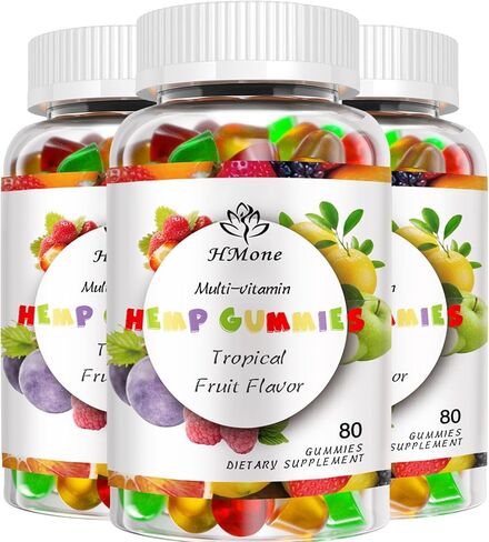 Hemp Gummies Advanced for Pain, Sleep, Anxiety - High Potency Pure Organic Hеmp Oil Extract Supplement - 100% Natural Extra Strength Hemp Gummy - Vegan Non-GMO 3 Packs in Kuwait