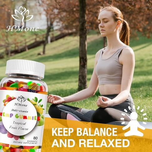 Hemp Gummies Advanced for Pain, Sleep, Anxiety - High Potency Pure Organic Hеmp Oil Extract Supplement - 100% Natural Extra Strength Hemp Gummy - Vegan Non-GMO 3 Packs in Kuwait