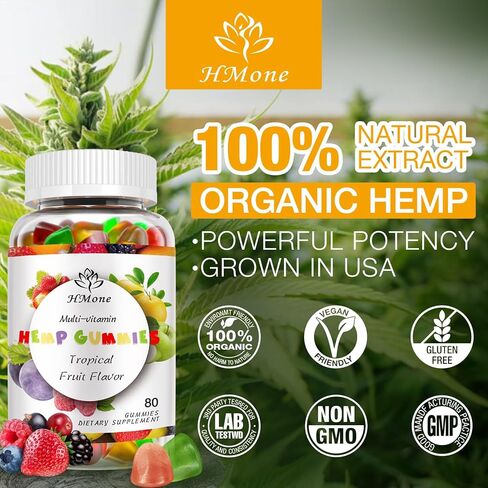 Hemp Gummies Advanced for Pain, Sleep, Anxiety - High Potency Pure Organic Hеmp Oil Extract Supplement - 100% Natural Extra Strength Hemp Gummy - Vegan Non-GMO 3 Packs in Kuwait