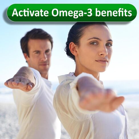 Algae Gummies, Omega 3 Gummies 2200mg from Algae Oil | DHA 640mg & EPA 290mg| Vegan | for Women & Men | CoQ10 | Astaxanthin | Vitamin A, E, D3 for Brain, Eye, Antioxidant, Sugar Free, 1Pack in Kuwait