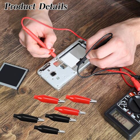 20 Pcs Soft Insulated Boots Covered Alligator Clips Medium Black Red Aligator Clips Test Line Clamp for Cable Clip and Laboratory Electric Testing Work in Saudi Arabia