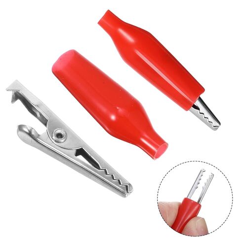 20 Pcs Soft Insulated Boots Covered Alligator Clips Medium Black Red Aligator Clips Test Line Clamp for Cable Clip and Laboratory Electric Testing Work in Saudi Arabia