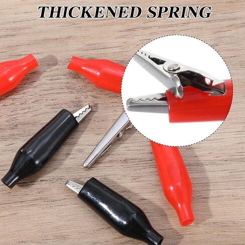 20 Pcs Soft Insulated Boots Covered Alligator Clips Medium Black Red Aligator Clips Test Line Clamp for Cable Clip and Laboratory Electric Testing Work in Saudi Arabia