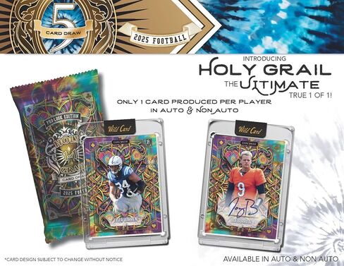 صندوق بطاقات التداول 2025 Wild Card 5 Card Draw Football Pro-Look Edition (5 بطاقات مغلفة من #'d إلى 5 أو أقل بما في ذلك بطاقة موقعة واحدة في كل صندوق) in Kuwait