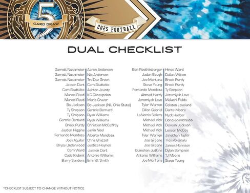 صندوق بطاقات التداول 2025 Wild Card 5 Card Draw Football Pro-Look Edition (5 بطاقات مغلفة من #'d إلى 5 أو أقل بما في ذلك بطاقة موقعة واحدة في كل صندوق) in Kuwait