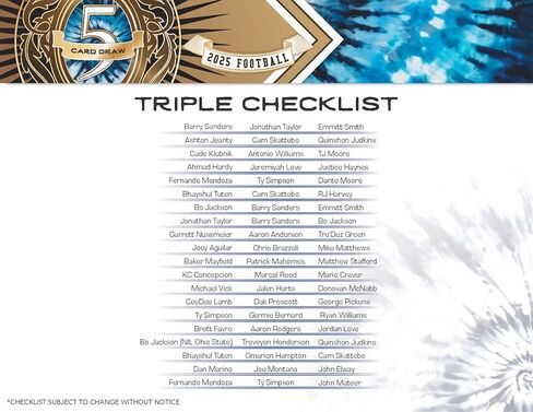 صندوق بطاقات التداول 2025 Wild Card 5 Card Draw Football Pro-Look Edition (5 بطاقات مغلفة من #'d إلى 5 أو أقل بما في ذلك بطاقة موقعة واحدة في كل صندوق) in Kuwait