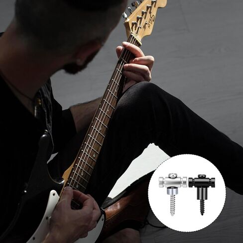 2Pcs Guitar Trees for Electric Guitars String Butler Guitar Roller String Retainers Strings Tree Replacement Part Electric Guitars Parts Black, Silver in Saudi Arabia