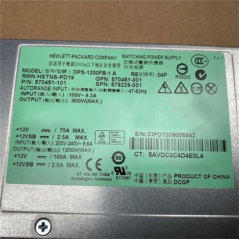 for DL580G7 HSTNS-PD19 570451-001 12V100A 1200W Server Power Supply in Saudi Arabia