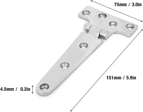 Ejoyous 316 Stainless Steel T Strap Hinge, Heavy Duty Marine Hinge, for Boat Gate Door Barn Shed, with Rustproof Polished Surface in Saudi Arabia