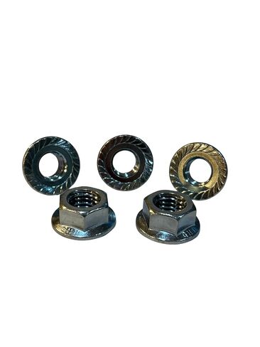 (100 Pcs) 3/8"-16 Grade 5 Serrated Hex Flange Lock Nuts Zinc Clear Trivalent in Saudi Arabia