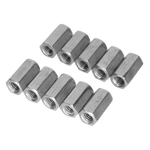M6 تركيب مستقيم الجوز اقتران عرافة الزنك مطلي 10 قطع (M6 X18mm) in Saudi Arabia