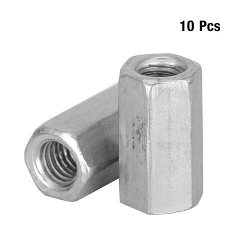 M6 تركيب مستقيم الجوز اقتران عرافة الزنك مطلي 10 قطع (M6 X18mm) in Saudi Arabia
