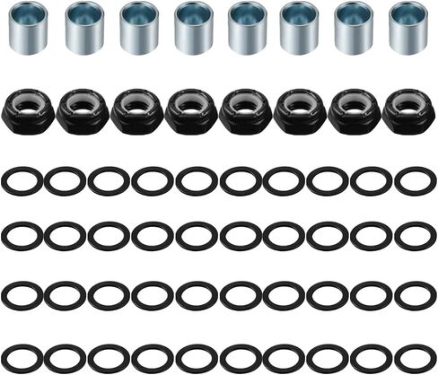 LOOEEL 56 PCS Skateboard Truck Hardware Kit Including 8 Pcs Skateboard Truck Nuts，8 Spacers and 40 Pcs Skateboard Truck Axle Washers, Suitable for Most Scooters and Long Boards. in Kuwait