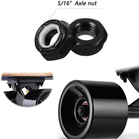 LOOEEL 56 PCS Skateboard Truck Hardware Kit Including 8 Pcs Skateboard Truck Nuts，8 Spacers and 40 Pcs Skateboard Truck Axle Washers, Suitable for Most Scooters and Long Boards. in Kuwait