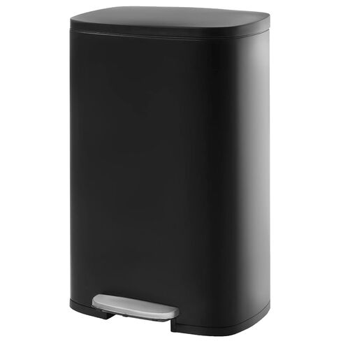 PayLessHere 13 Gallon(50L) Trash Can, Fingerprint Proof Stainless Steel Kitchen Garbage Can with Removable Inner Bucket and Hinged Lids, Pedal Rubbish Bin for Home Office,Red in Saudi Arabia