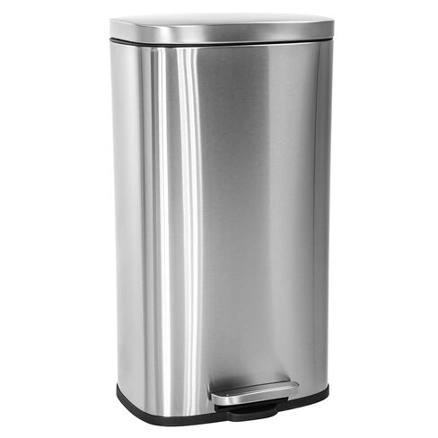 PayLessHere 13 Gallon(50L) Trash Can, Fingerprint Proof Stainless Steel Kitchen Garbage Can with Removable Inner Bucket and Hinged Lids, Pedal Rubbish Bin for Home Office,Red in Saudi Arabia