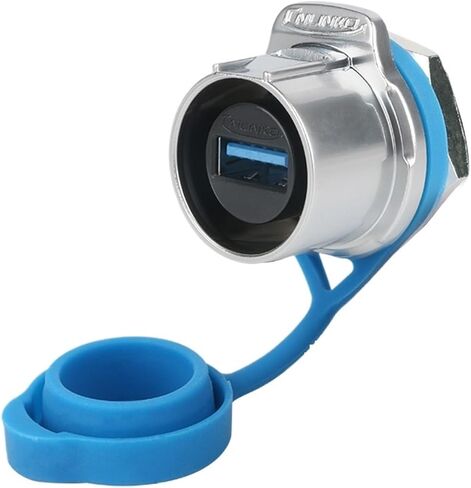 1Pcs M24 USB Socket IP67 Waterproof, LP24 USB2.0 USB 3.0 Female Jacks, Fast Charging Connector for Automotive/Marine/Outdoor(Socket F(2.0)) in Saudi Arabia