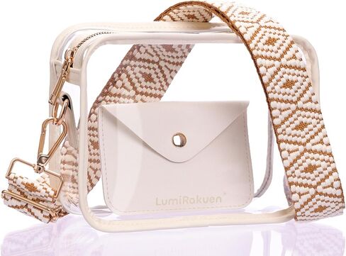 Clear Bag 12x6x12 Stadium Approved, 3 In 1 Clear Western Purse With Wallet & Adjustable Strap, Stadium Bags For Women, Western Purse, Sports Festivals Concert Sport Prom Party Accessories in Kuwait