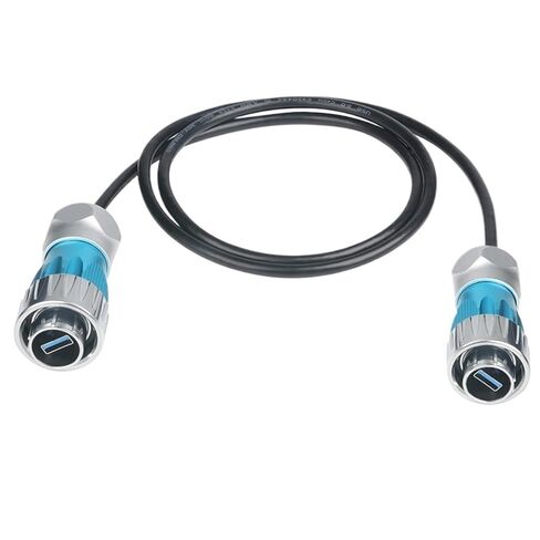 1 قطعة 1/4 حربة توصيل USB3.0 غلاف معدني موصل بيانات مقاوم للماء IP68 موصل لوحة USB جبل مع كابل 0.5 متر (المقابس المزدوجة (1.5 متر)) in Saudi Arabia