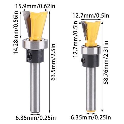 CHICIRIS Dovetail Bits 1/4in Shank High Strength Milling Cutter, 2Pcs with Storage Box for Smooth Cutting, Suitable for Softwood in Saudi Arabia