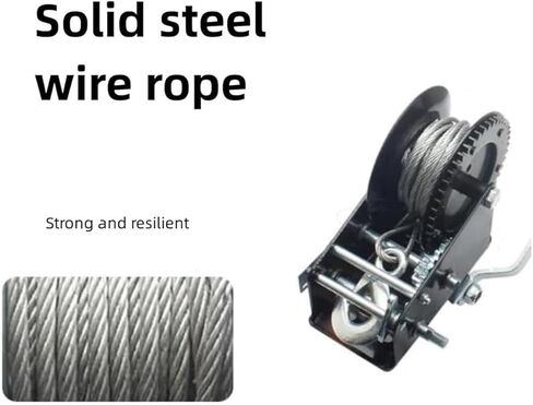 3500LBS Hand Winch, Portable Self-Locking Two-Way Ratchet Winch with 26ft Wire Rope for Boat Trailers, Trucks, and Mobile Applications - Heavy Duty, Safety Guaranteed in Saudi Arabia