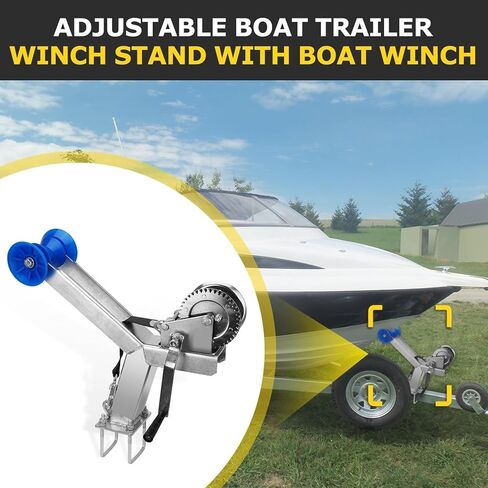 Boat Trailer Winch Stand,Adjustable Boat Trailer Winch Post with Roller,Universal Boats Parts for Trailer Frames,1200Lbs Ratchet Winch, for Motorboats Fishing Boats Speedboats in Saudi Arabia