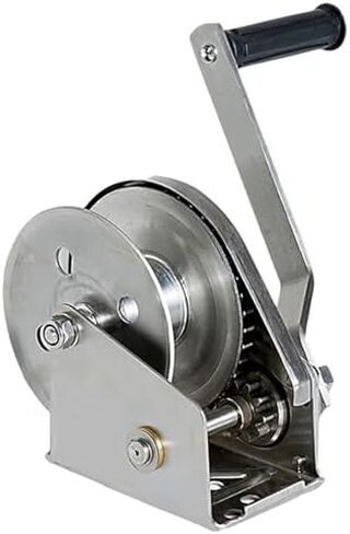 Stainless Steel Hand Winch, 1200/1800/2600lbs Portable Crank Winch with Wire Rope, Two-Way Self-Locking for Boat Trailers, Lightweight Marine Hoist in Saudi Arabia