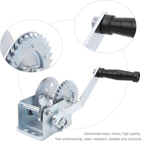 Focket Hand Winch, Reversible Ratchet Weather Resistant Galvanized Frame Boat Winch, Trailer with Easy Installation Hand Brake for Boat ATV Truck in Saudi Arabia