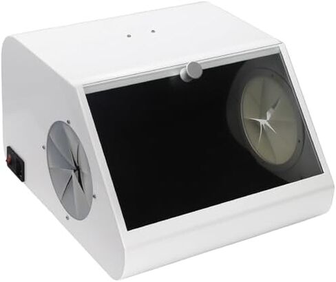 Tabletop Pneumatic Sandblasting Booth with Illuminated Dustproof Trimming Box, Built-in Dual Fans, Dust-Free Sandblasting Booth. in Saudi Arabia