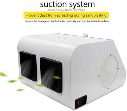 Tabletop Pneumatic Sandblasting Booth with Illuminated Dustproof Trimming Box, Built-in Dual Fans, Dust-Free Sandblasting Booth. in Saudi Arabia