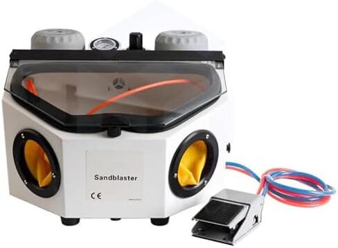 Benchtop Sandblasting Cabinet Kit, Portable Pneumatic Sandblasting Machine, LED Light and Foot Switch, for Removing Rust and Dirt. in Saudi Arabia