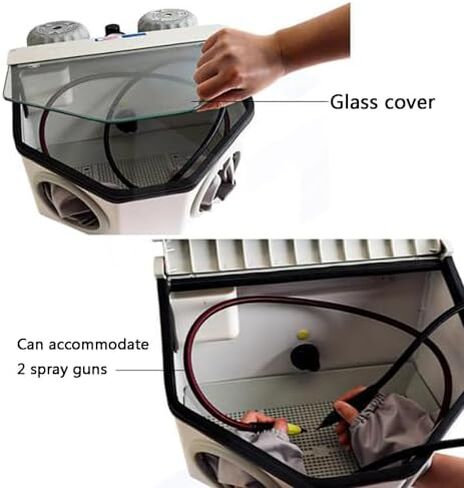 Benchtop Sandblasting Cabinet Kit, Portable Pneumatic Sandblasting Machine, LED Light and Foot Switch, for Removing Rust and Dirt. in Saudi Arabia