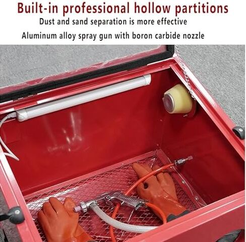 حجرة السفع الرملي الاحترافية مع أقسام مجوفة مدمجة لمنع تشتت الغبار، مناسبة لمعالجة المجوهرات. in Kuwait