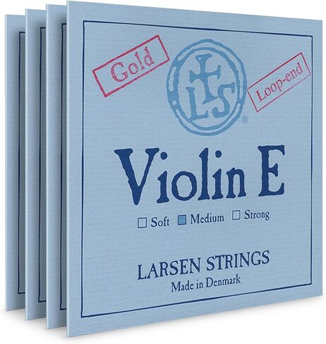 أوتار الكمان الأصلية من لارسن مع سلسلة E ذهبية مع نهاية حلقة - مجموعة توتر متوسط ​​لنغمة أكثر دفئًا مع إسقاط موثوق in Kuwait