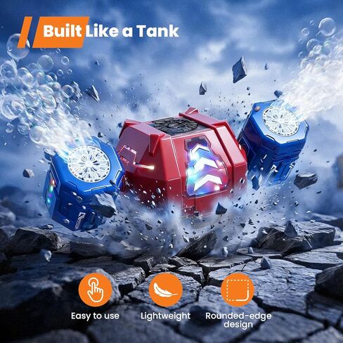 GoGonova Bubble Machine, 30000+ Bubbles/Min Rechargeable Kids Bubble Machine with Remote Control, Big Bubble Blower Maker, 360° Auto Rotation & 2 Speeds, 7-Color RGB Lights, Mecha Leader in Kuwait