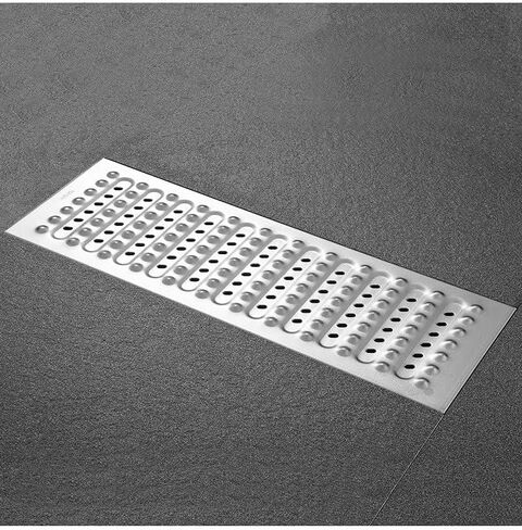 304 Stainless Steel Channel Drain Grate Plate, Long Trench Drain Cover with Non-Slip Dots, Metal Drainage Grates for Fence Line/Driveway Drains/Park Walking Trails(58 * 4 in Saudi Arabia