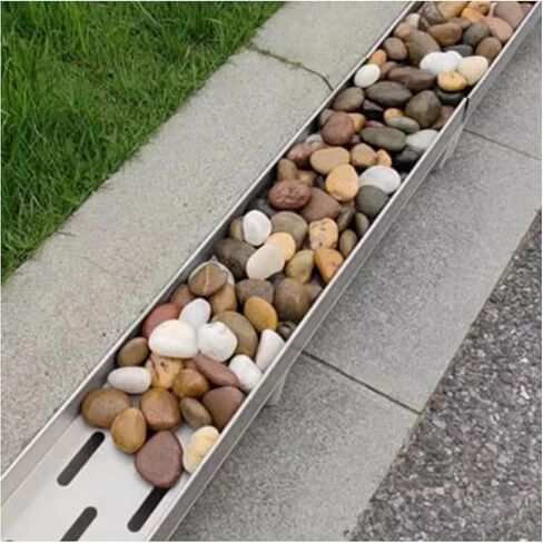 Sidewalk Drainage Channel, Deck Deep Profile Floor Trough/Concrete Trench Drain System with Metal Grates(100x21x15cm) in Saudi Arabia