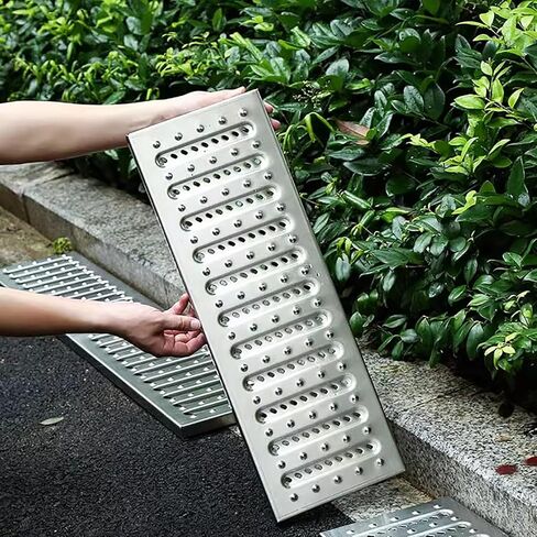 304 Stainless Steel Channel Drain Grate Plate, Sewer Metal Grate Cover for Outdoor Use, Non-Slip Gutter Drain Strainer for Supermarket Areas(58 * 40 * 2.5cm/22.8 * 15.7 * in Saudi Arabia