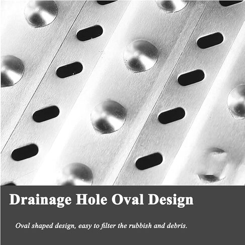 304 Stainless Steel Channel Drain Grate Plate, Sewer Metal Grate Cover for Outdoor Use, Non-Slip Gutter Drain Strainer for Supermarket Areas(58 * 40 * 2.5cm/22.8 * 15.7 * in Saudi Arabia