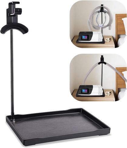 حامل خرطوم CPAP قابل للتعديل مع حصيرة واقية، إدارة أنبوب CPAP مصمم بالولايات المتحدة الأمريكية ومنظم لأغطية الرأس، حامل CPAP بجانب السرير غير قابل للتلف للخرطوم والقناع، مناسب عالمي لآلات CPAP in Kuwait