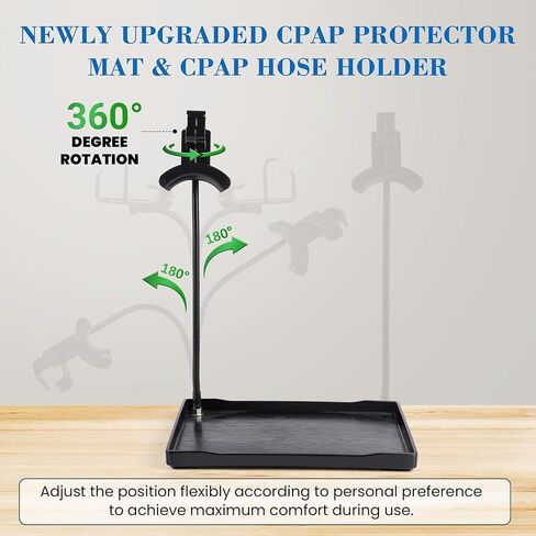 حامل خرطوم CPAP قابل للتعديل مع حصيرة واقية، إدارة أنبوب CPAP مصمم بالولايات المتحدة الأمريكية ومنظم لأغطية الرأس، حامل CPAP بجانب السرير غير قابل للتلف للخرطوم والقناع، مناسب عالمي لآلات CPAP in Kuwait