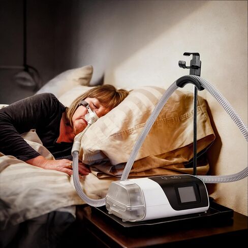 حامل خرطوم CPAP قابل للتعديل مع حصيرة واقية، إدارة أنبوب CPAP مصمم بالولايات المتحدة الأمريكية ومنظم لأغطية الرأس، حامل CPAP بجانب السرير غير قابل للتلف للخرطوم والقناع، مناسب عالمي لآلات CPAP in Kuwait